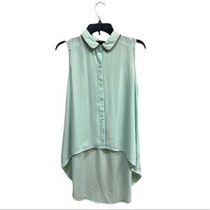 Forever 21 Green Embellished Button Down Top